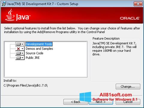 Ekrānuzņēmums Java Development Kit Windows 8.1