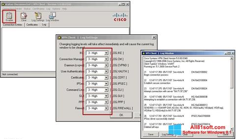 Ekrānuzņēmums Cisco VPN Client Windows 8.1