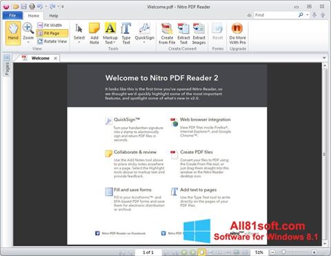 Ekrānuzņēmums Nitro PDF Reader Windows 8.1