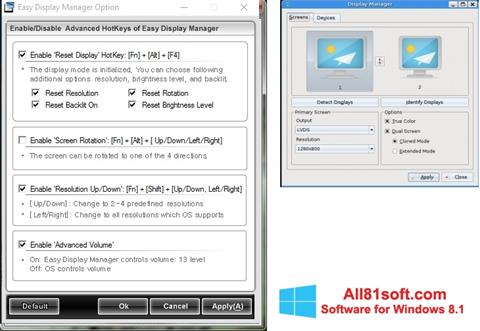 Ekrānuzņēmums Easy Display Manager Windows 8.1