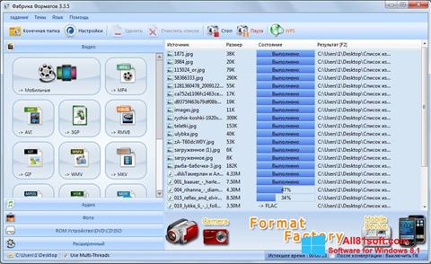 Ekrānuzņēmums Format Factory Windows 8.1