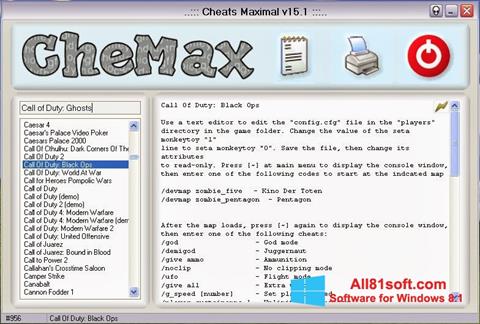 Ekrānuzņēmums CheMax Windows 8.1