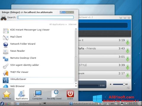 Ekrānuzņēmums VkAudioSaver Windows 8.1